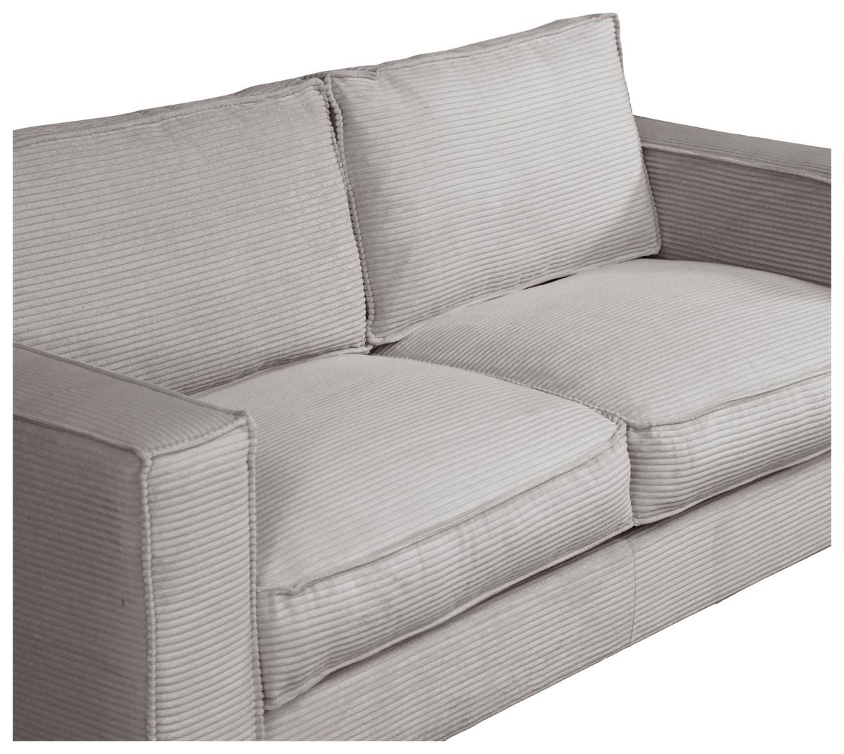 Schlafsofa Texas Hellgrau Cord, B: 203 Cm - Dunkelbraun/Hellgrau, Design, Textil (203/85/99cm) - MID.YOU
