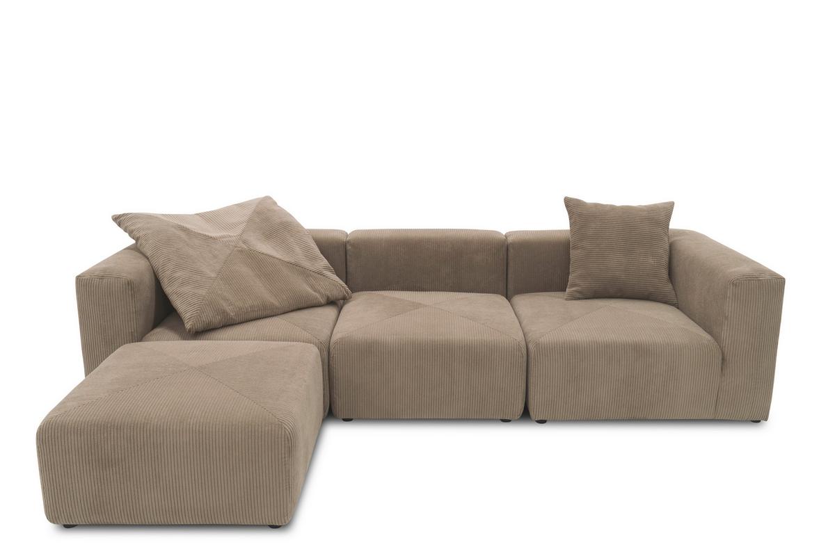 Ecksofa Schlammfarben B: 301 Cm - Schlammfarben/Schwarz, Design, Textil (301/69/193cm) - MID.YOU