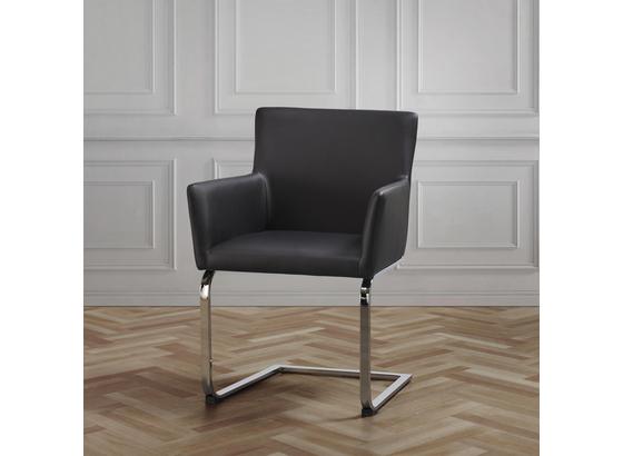 Stolička S Područkami Vanessa - čierna/chrómová, Moderný, kov/drevo (62,5/87/56cm) - Modern Living Stolička S Područkami Vanessa - čierna/chrómová, Moderný, kov/drevo (62,5/87/56cm) - Modern Living