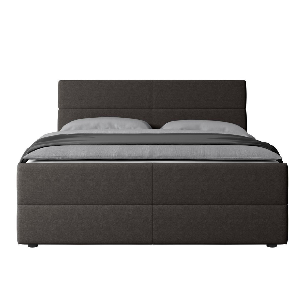 Boxspringbett mit Bettkasten Verona 180x200 cm Anthrazit - Anthrazit/Schwarz, MODERN, Holz/Kunststoff (180/200cm) - MID.YOU