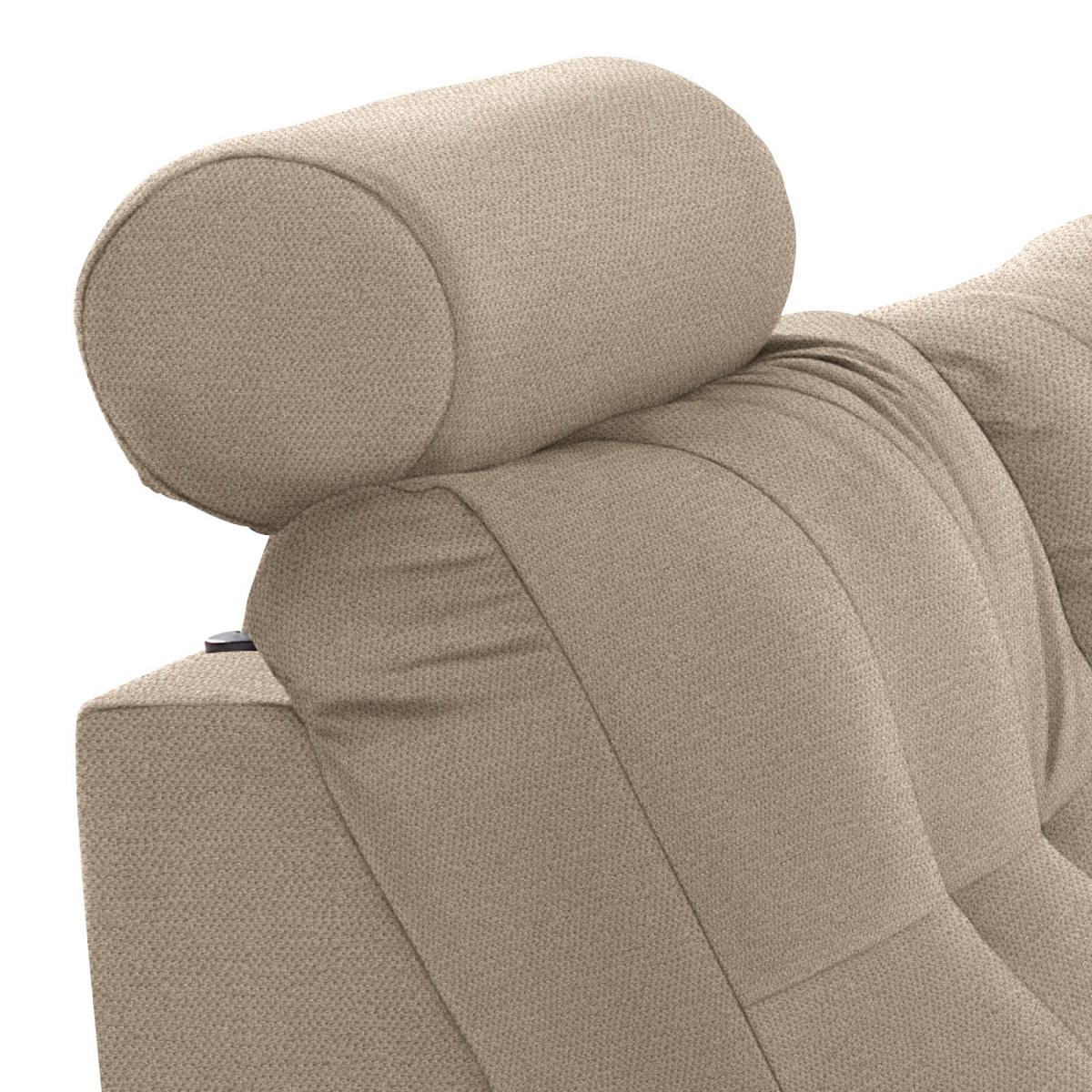 Ecksofa mit Schlaffunktion + Bettkasten Falco, Mikrofaser - Hellbraun/Dunkelbraun, KONVENTIONELL, Textil (183/251cm) - Ondega
