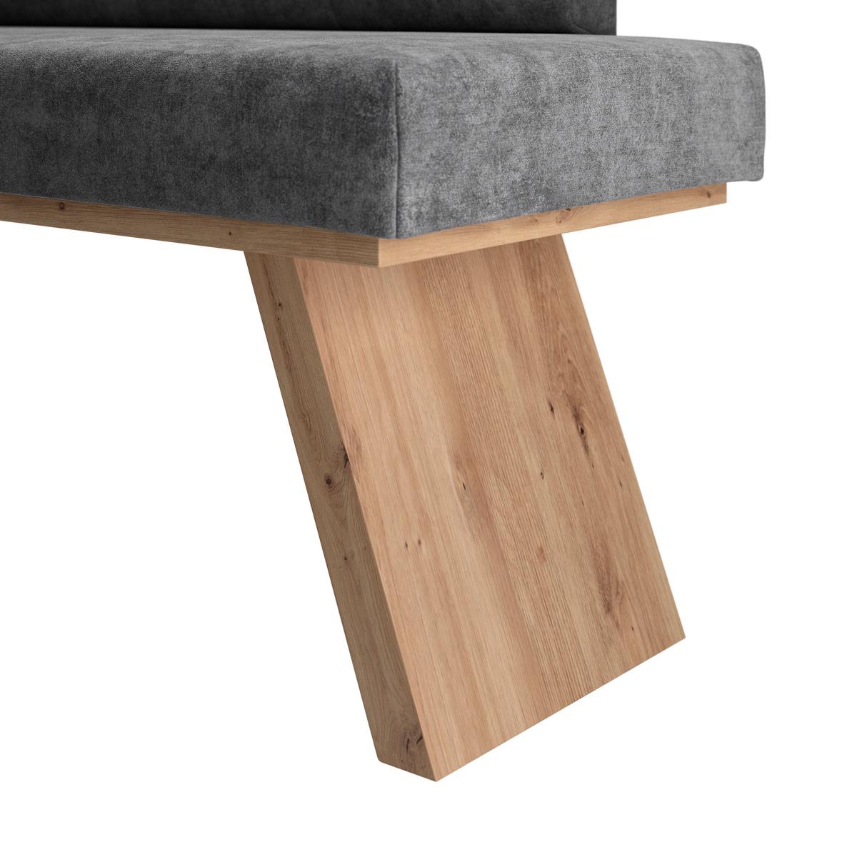 Eckbank Emma Ii Webstoff Schwarz, B: 150 Cm - Eichefarben/Schwarz, KONVENTIONELL, Holzwerkstoff/Textil (150/185cm)