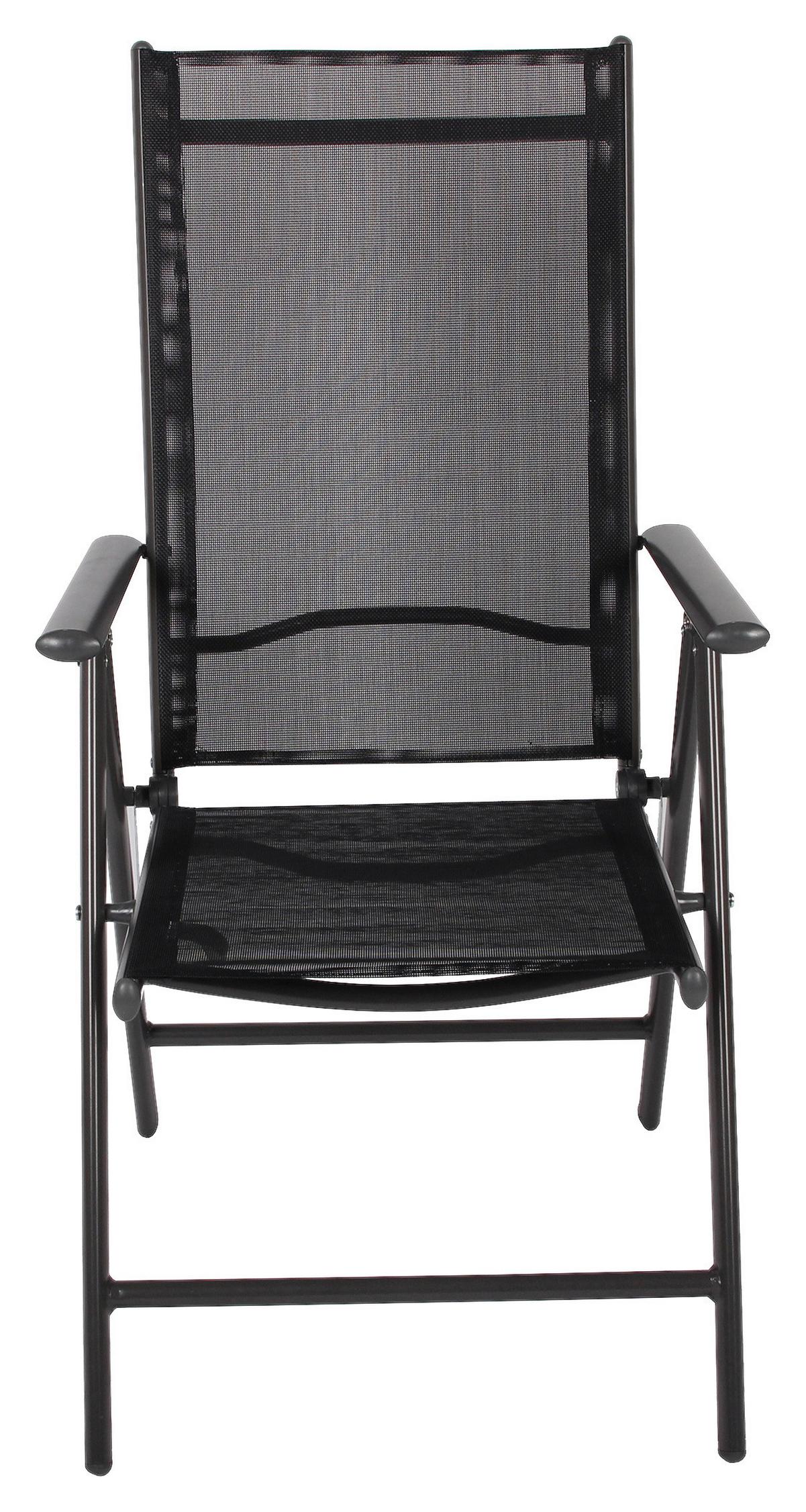 Gartensessel Klappbar Anthrazit - Anthrazit, Basics, Textil/Metall (56/105/65cm) - MID.YOU