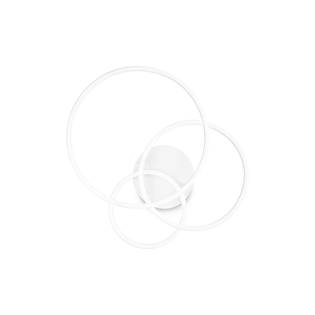 LED-Deckenleuchte Frame Weiß B: 61 cm - Weiß, Design, Metall (56/61/10cm) - Ideal Lux