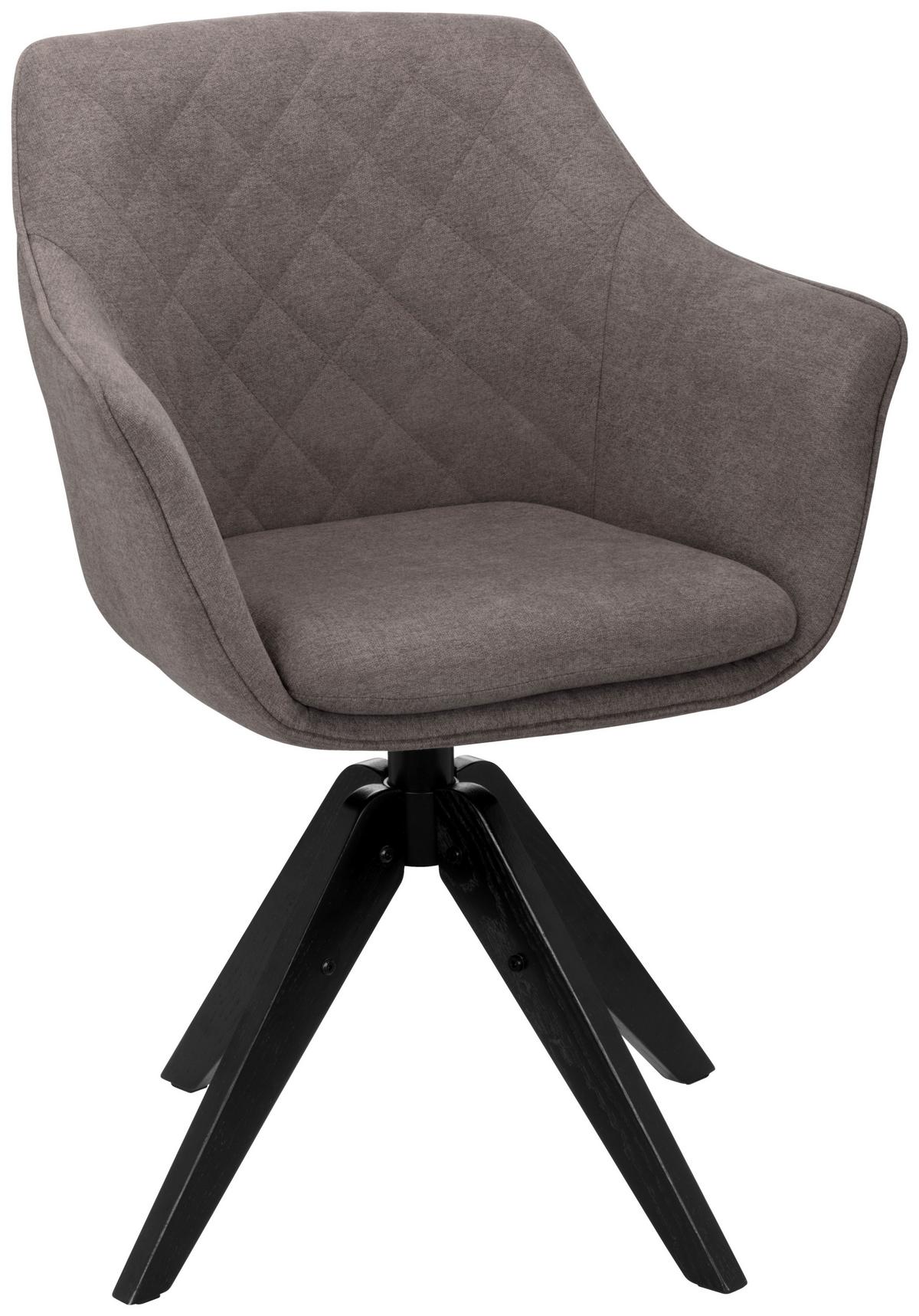 Armlehnstuhl Bellini Grau/schwarz Gepolstert - Schwarz/Grau, MODERN, Holz/Textil (60/88/57,5cm) - MID.YOU