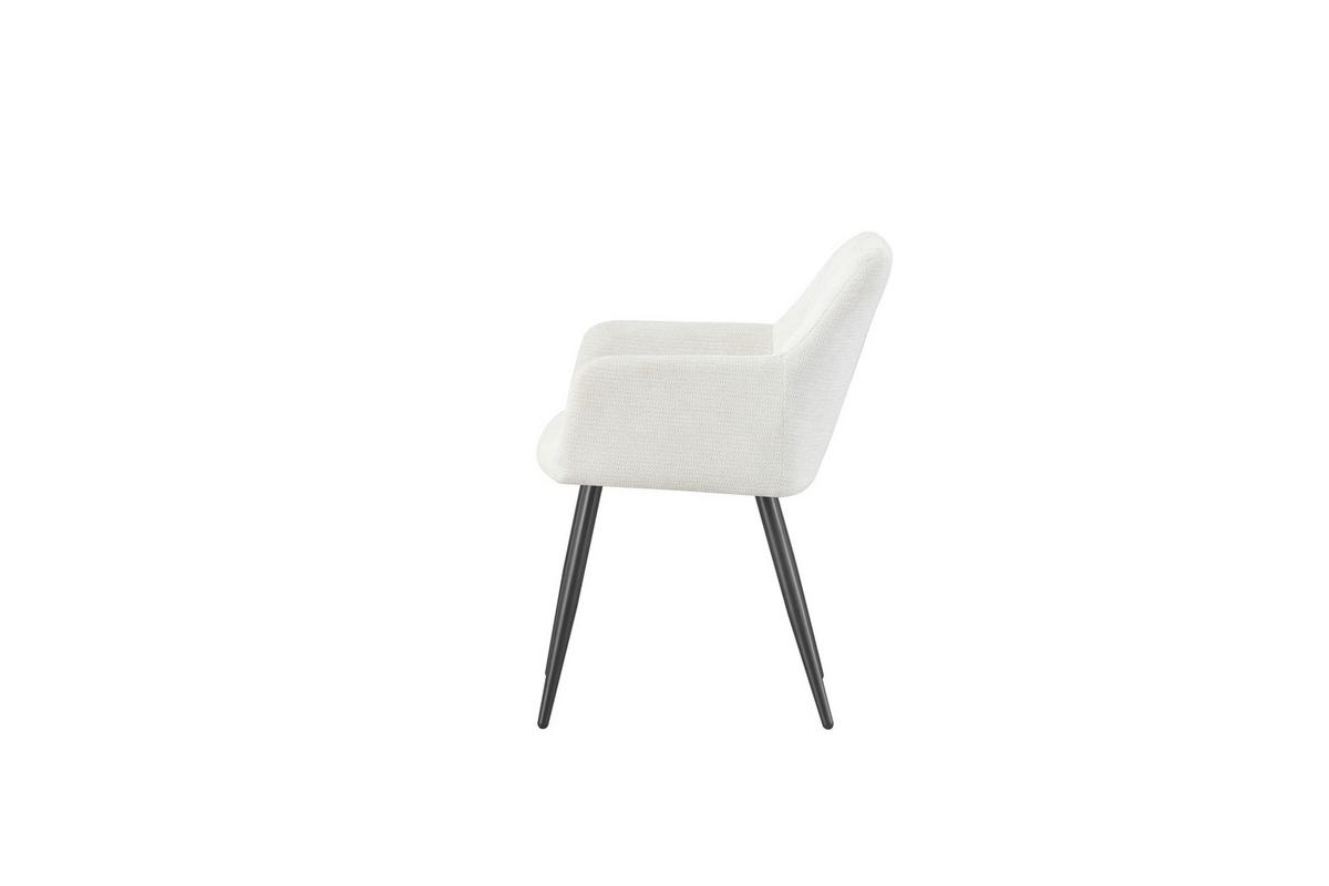 Stuhl-set Bella Creme B: 55 Cm - Creme/Schwarz, MODERN, Textil/Metall (55/82/62cm) - MID.YOU