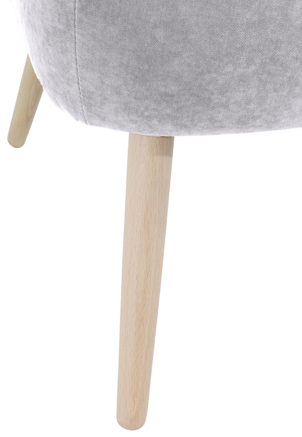 Sessel Sari - Silberfarben/Naturfarben, Design, Textil (70/86/69cm) - Max Winzer