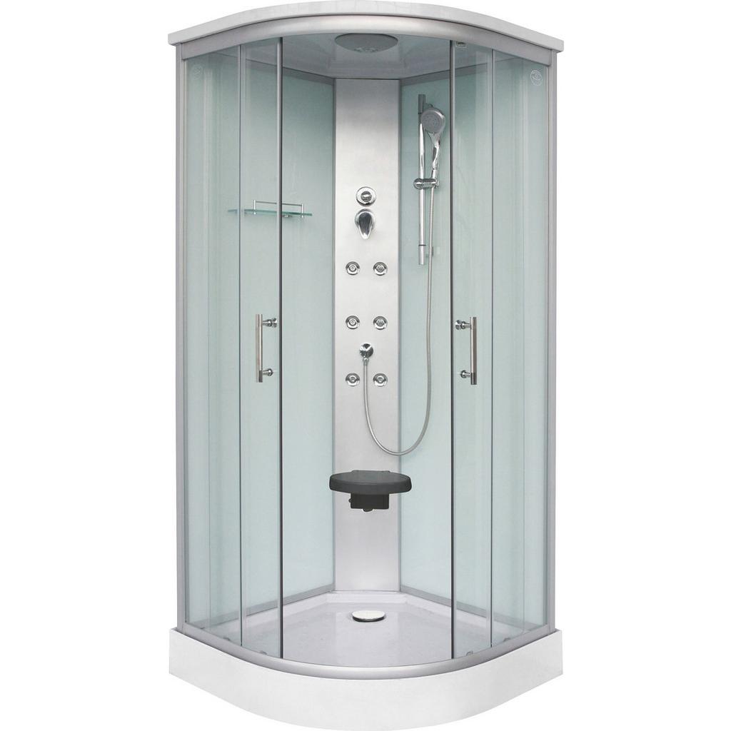 Duschkabine Rumba Komplett-set Eckeinstieg, Mit Massagedüsen