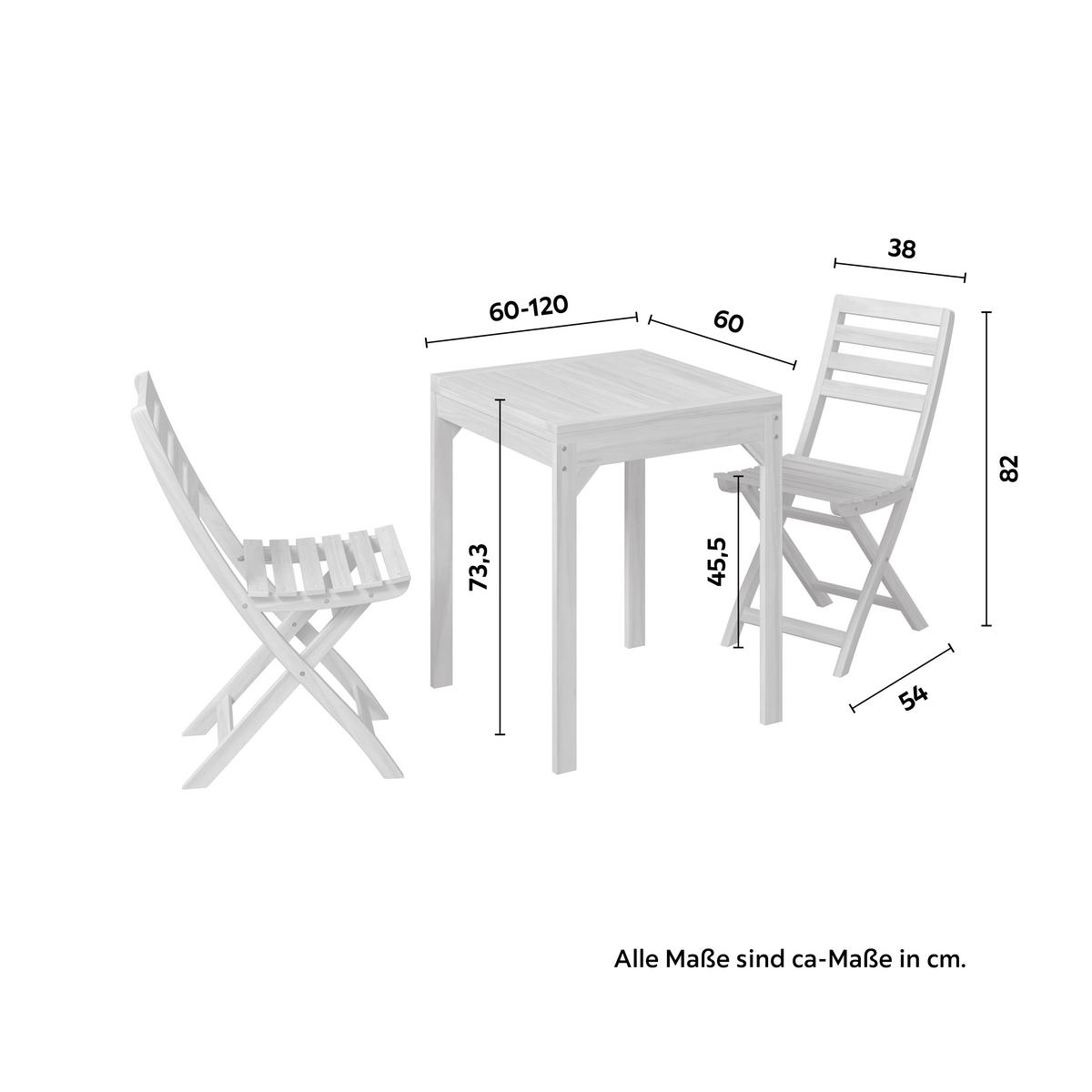 SADA NA BALKON SANA - barvy akácie, Natur, dřevo (60-120/60/73,3cm) - Mömax