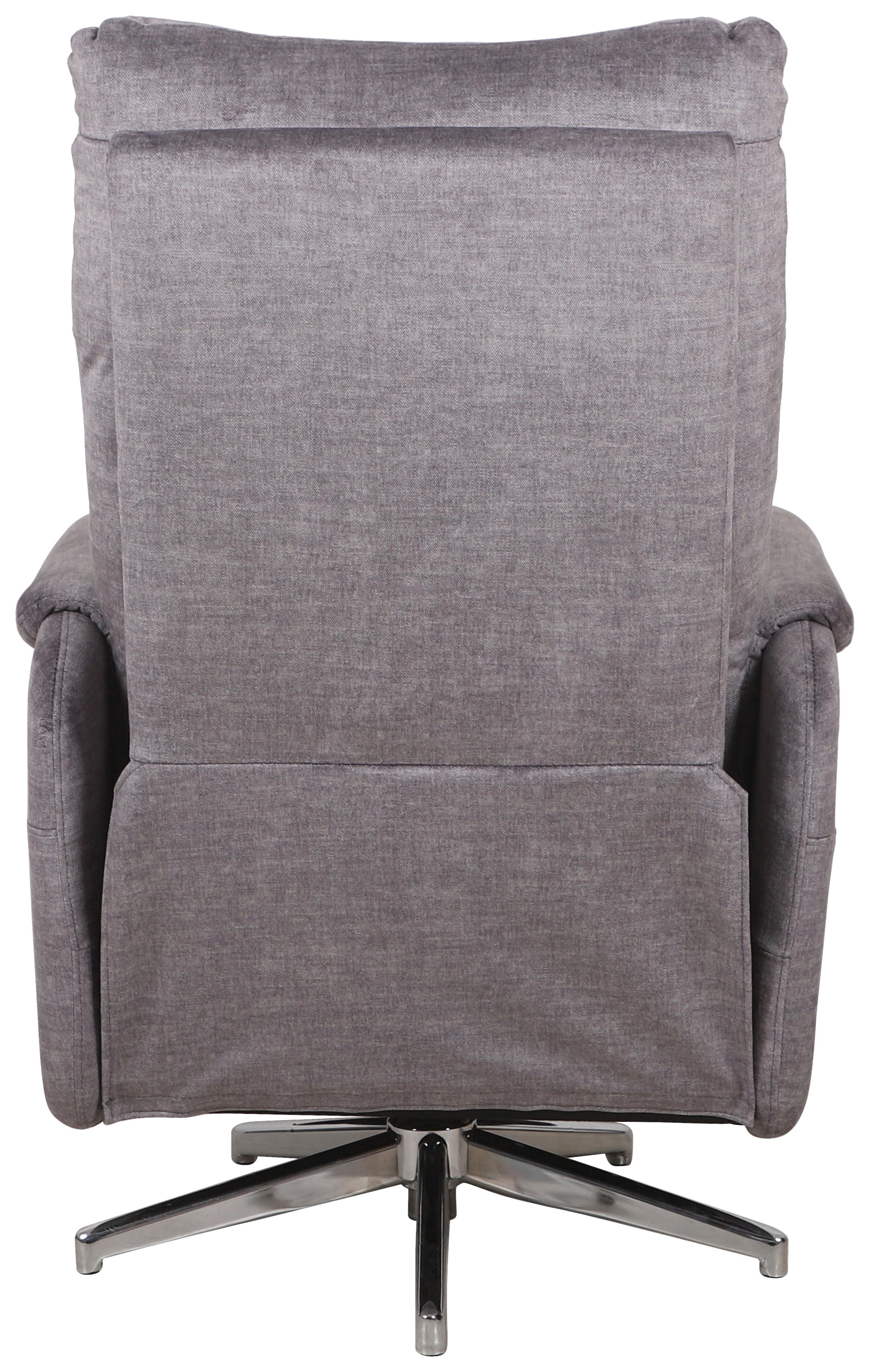 Elektrické TV kreslo MOON, sivá, relax.funkcia, do 140 kg - sivá/chrómová, Modern, kov/textil (72/107/159cm)