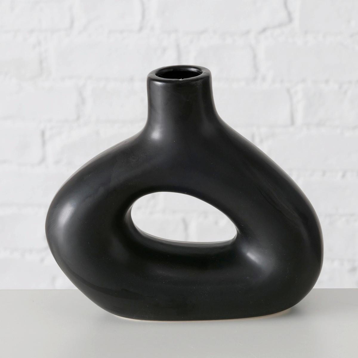 DEKORAČNÁ VÁZA METTY II - čierna, Modern, keramika (6/17/16cm) - Modern Living