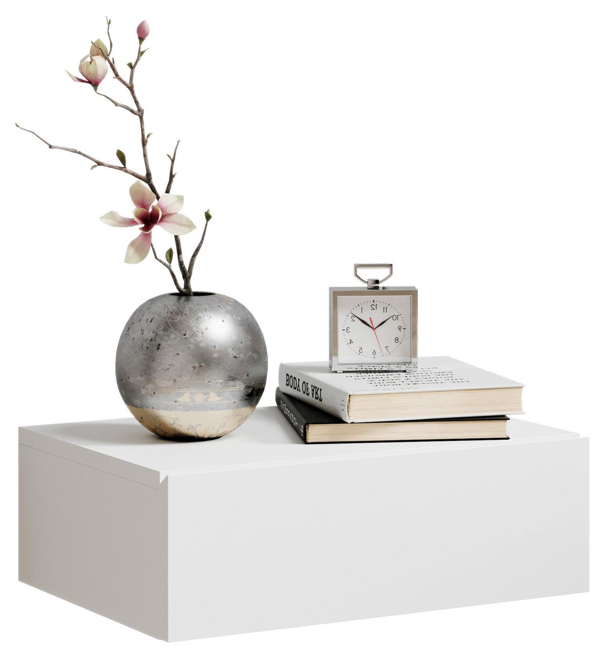 Nachkästchen Weiß H: 14 Cm Tajo - Weiß, MODERN, Holzwerkstoff (42/14/30cm) - Livetastic