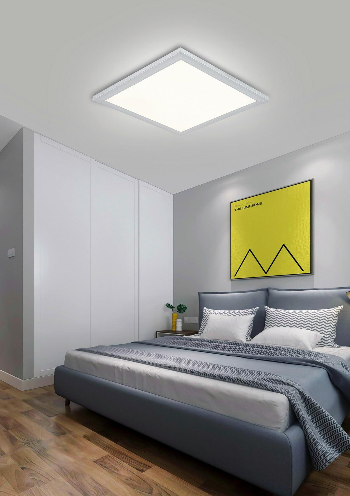 LED-Deckenleuchte Severin - Silberfarben/Weiß, MODERN, Kunststoff/Metall (30/30/5,5cm) - Luca Bessoni