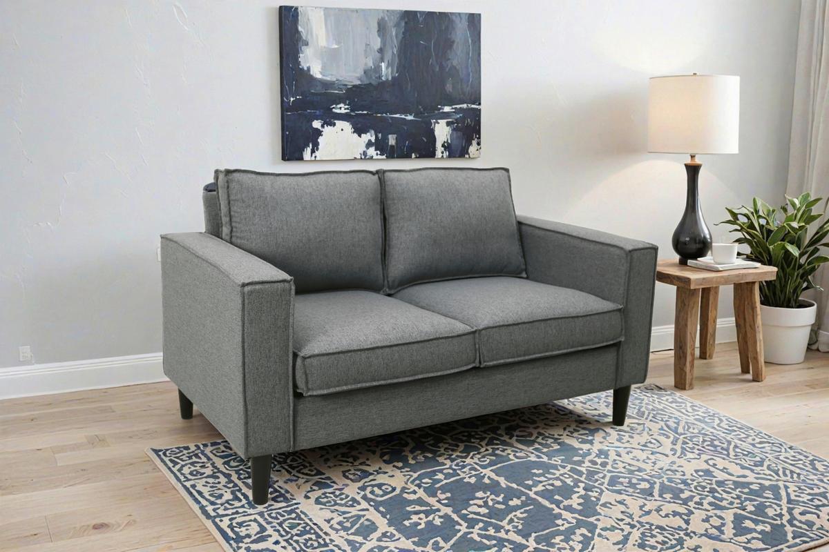2-sitzer-sofa Beluna Hellgrau B: 141,5 Cm - Hellgrau/Schwarz, Basics, Textil (141,5/84/83cm) - P & B