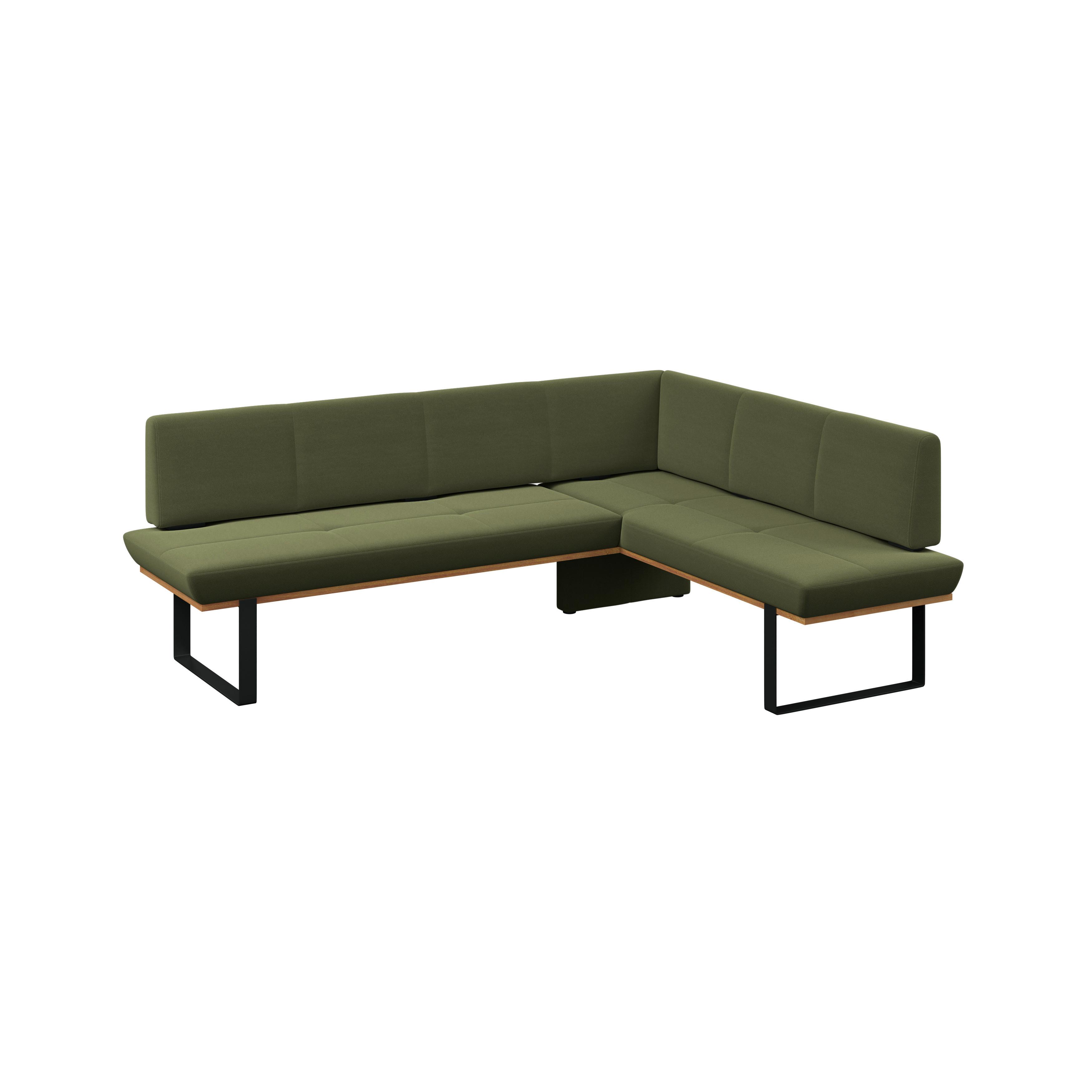 Eckbank Tristan Webstoff beige, S:245x175cm - Schwarz/Grün, MODERN, Holz/Textil (245/175cm) - James Wood