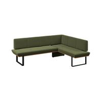 Eckbank Tristan Webstoff beige, S:245x175cm - Schwarz/Grün, MODERN, Holz/Textil (245/175cm) - James Wood