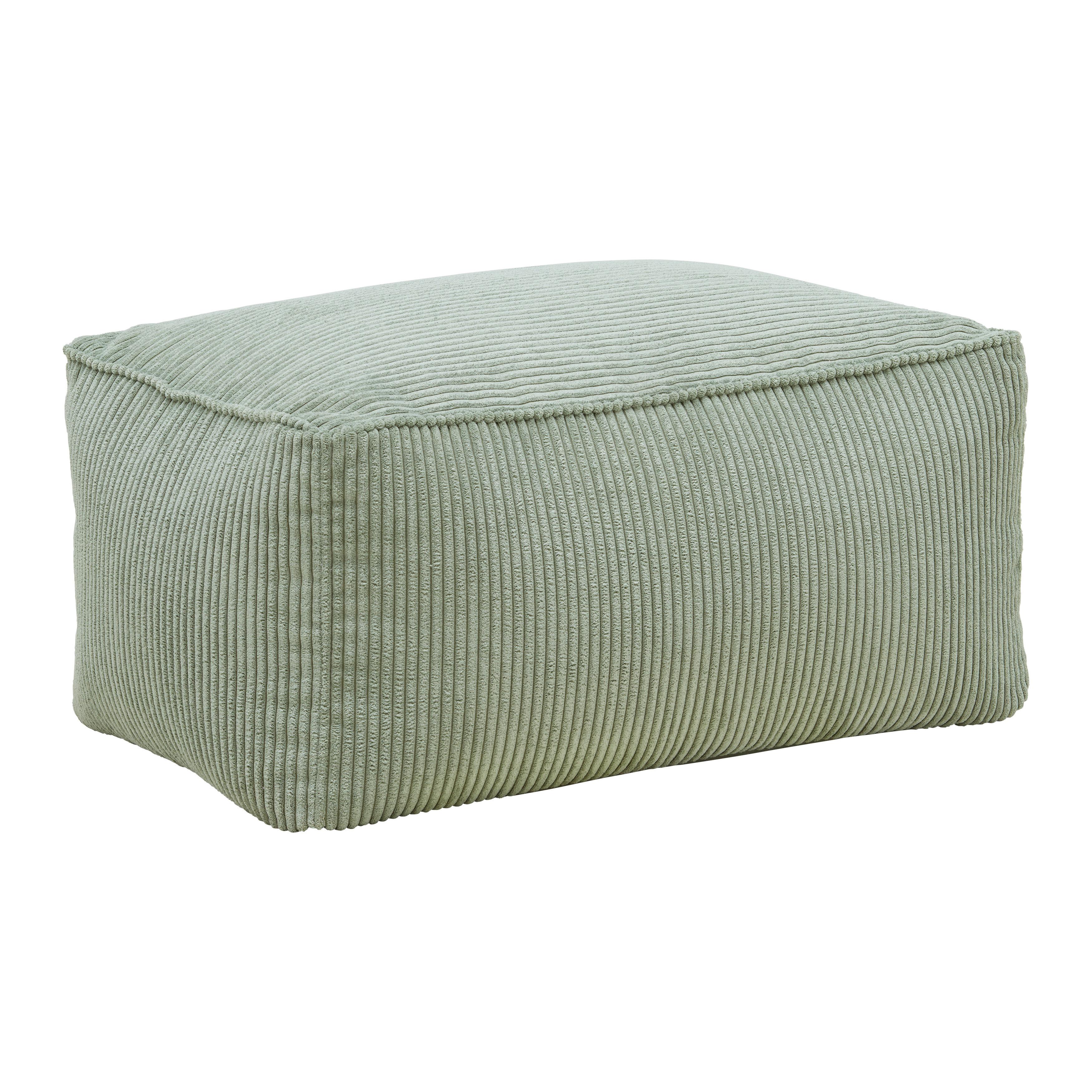 Taburet CAROLINE, zelený manšestr, max. 80 kg - světle zelená, Moderní, textil (80/38/50cm) - Mömax