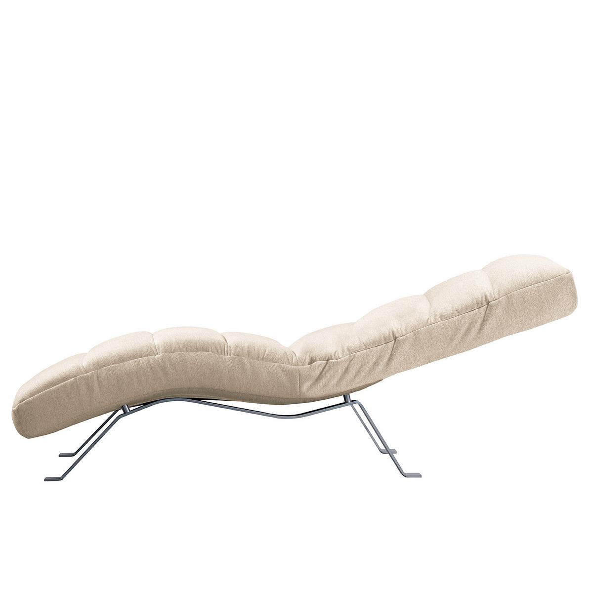 Relaxliege Swing Silver Beige B: 65 Cm - Beige/Silberfarben, Design, Textil (65/65/171cm) - Livetastic