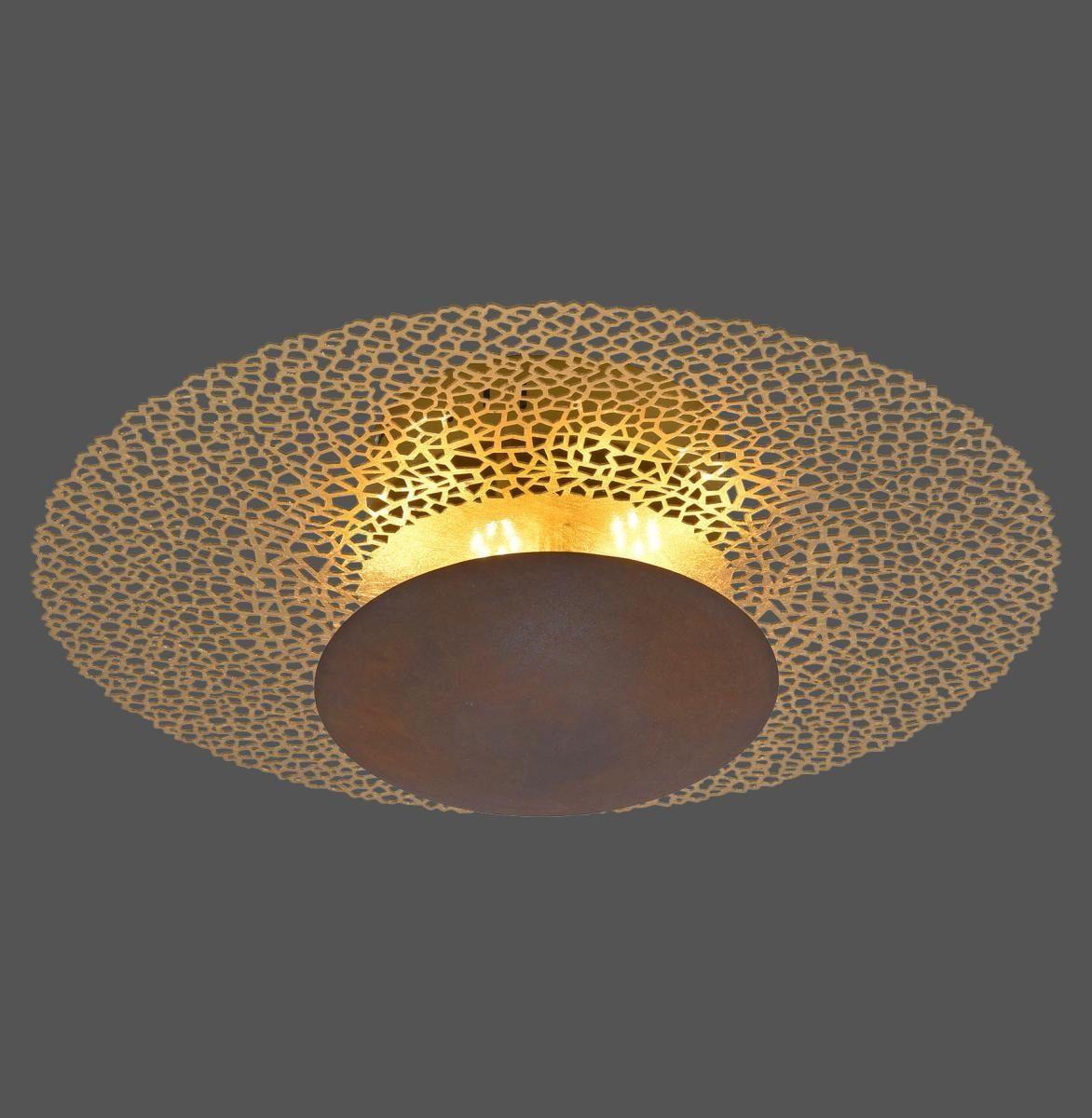 LED-Deckenleuchte 6551-48 Nevis - Rostfarben, Design, Metall (45/45/16cm) - Paul Neuhaus