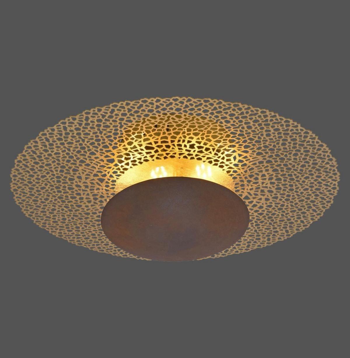 LED-Deckenleuchte 6551-48 Nevis - Rostfarben, Design, Metall (45/45/16cm) - Paul Neuhaus