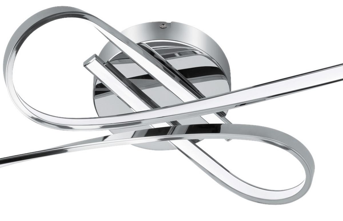 LED-Deckenleuchte Selvina L: 70 cm Geschwungen - Chromfarben/Weiß, MODERN, Kunststoff/Metall (70/42/15cm) - Eglo