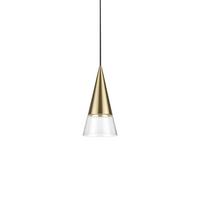 HÄNGELEUCHTE Cono Klar Messingfarben D:15cm - Klar/Messingfarben, KONVENTIONELL, Glas/Metall (15/233cm) - Ideal Lux