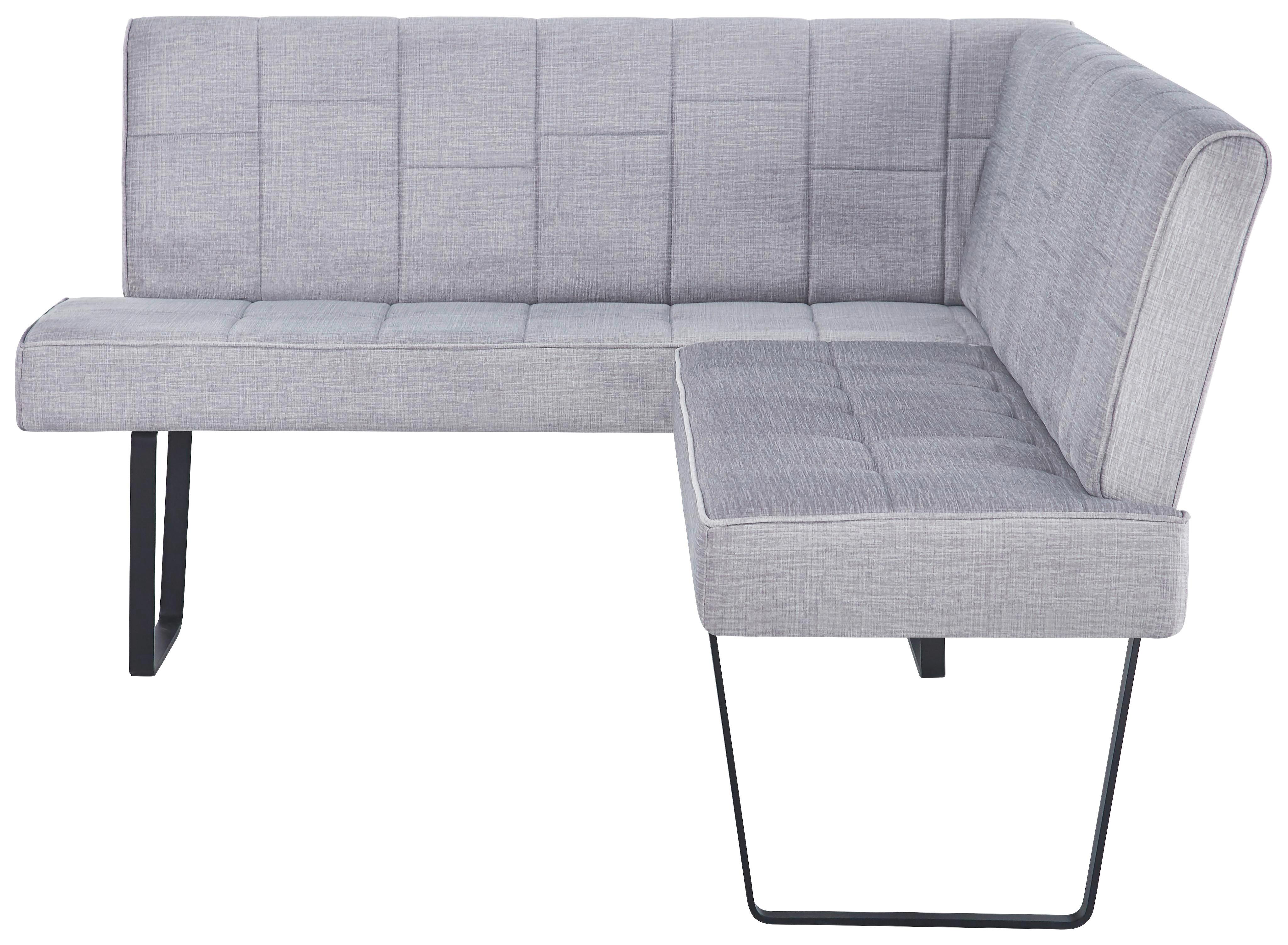 Eckbank Tilos Samt Hellbrau, S: 150x190 cm - Hellbraun/Schwarz, KONVENTIONELL, Textil/Metall (150/190cm) - MID.YOU