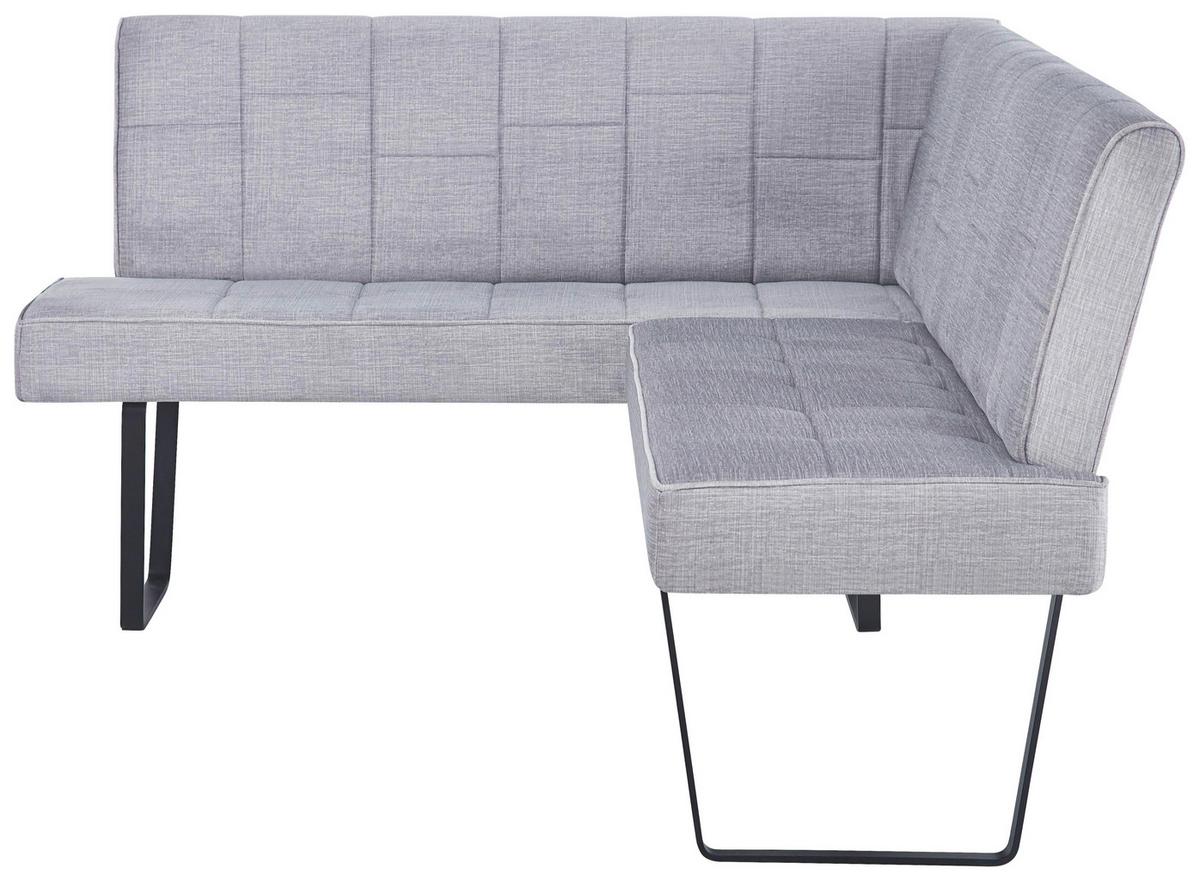 Eckbank Tilos Samt Hellbraun, S: 150x190 cm - Hellbraun/Schwarz, KONVENTIONELL, Textil/Metall (150/190cm) - MID.YOU