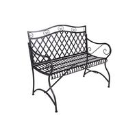 Gartenbank Edelstahl 2-Sitzer Porak - Schwarz, LIFESTYLE, Metall (115,5/97/60cm)