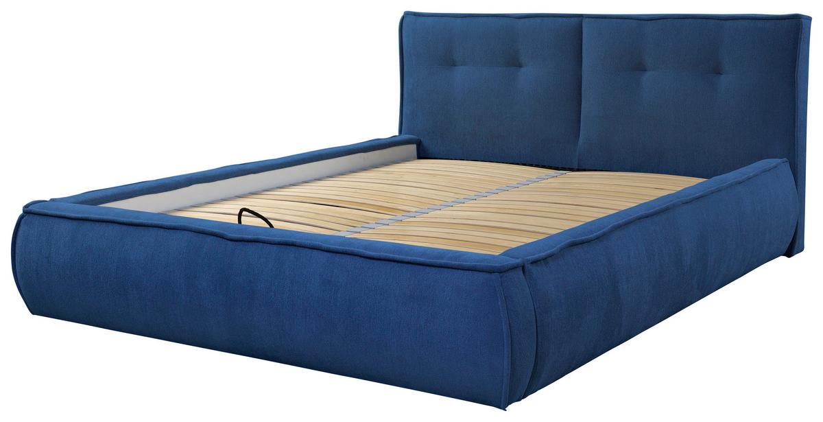 Polsterbett Mit Lattenrost 160x200 Cm Lacjo Blau - Blau/Beige, LIFESTYLE, Holz/Holzwerkstoff (160/200cm) - Livetastic