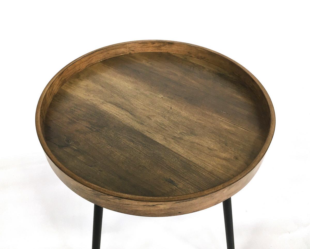 Kisasztal Perugia - fekete/tölgyfa, Modern, faalapú anyag/fém (40/45cm)