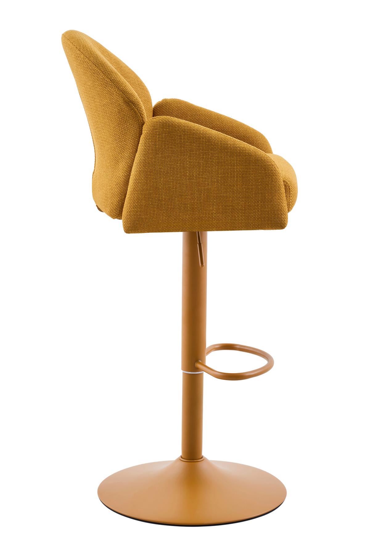 Barhocker-set Holly H 2er-Set - Gelb, MODERN, Textil/Metall (53/96-117/57cm) - MID.YOU