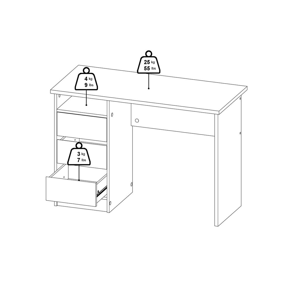 Schreibtisch Function Plus Eichefarben, L: 110 cm - Eichefarben, MODERN, Holzwerkstoff (110/48,5/76cm) - MID.YOU