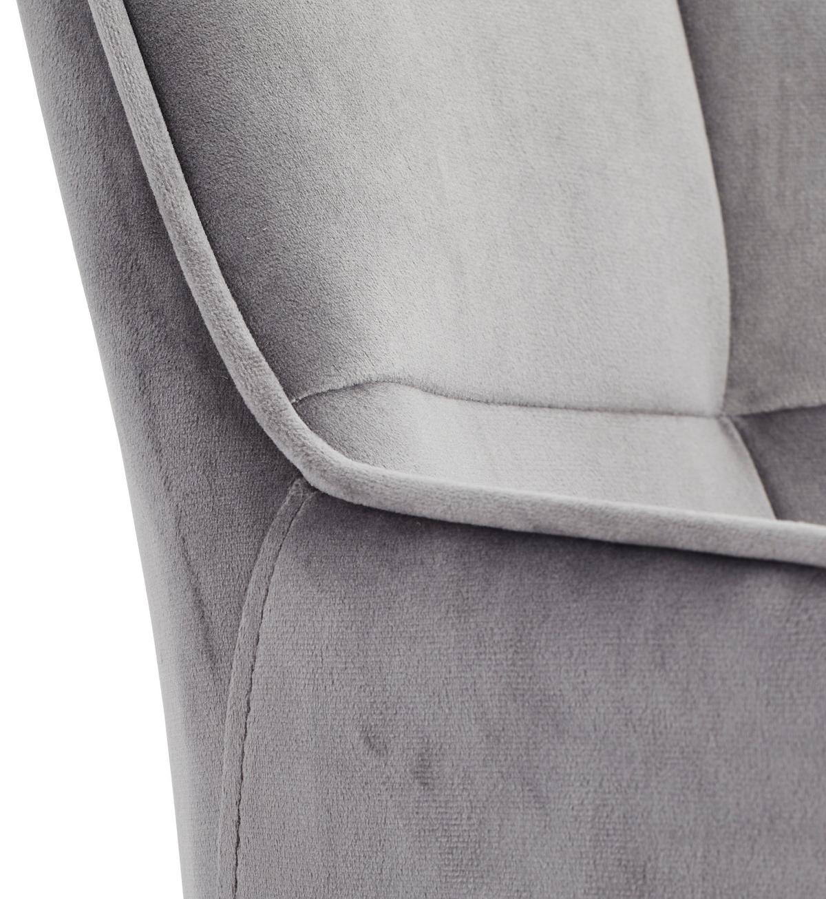 Schalenstuhl Rapallo Grau Gepolstert + Drehbar - Schwarz/Grau, MODERN, Holz/Textil (57/83,5/60cm) - Livetastic