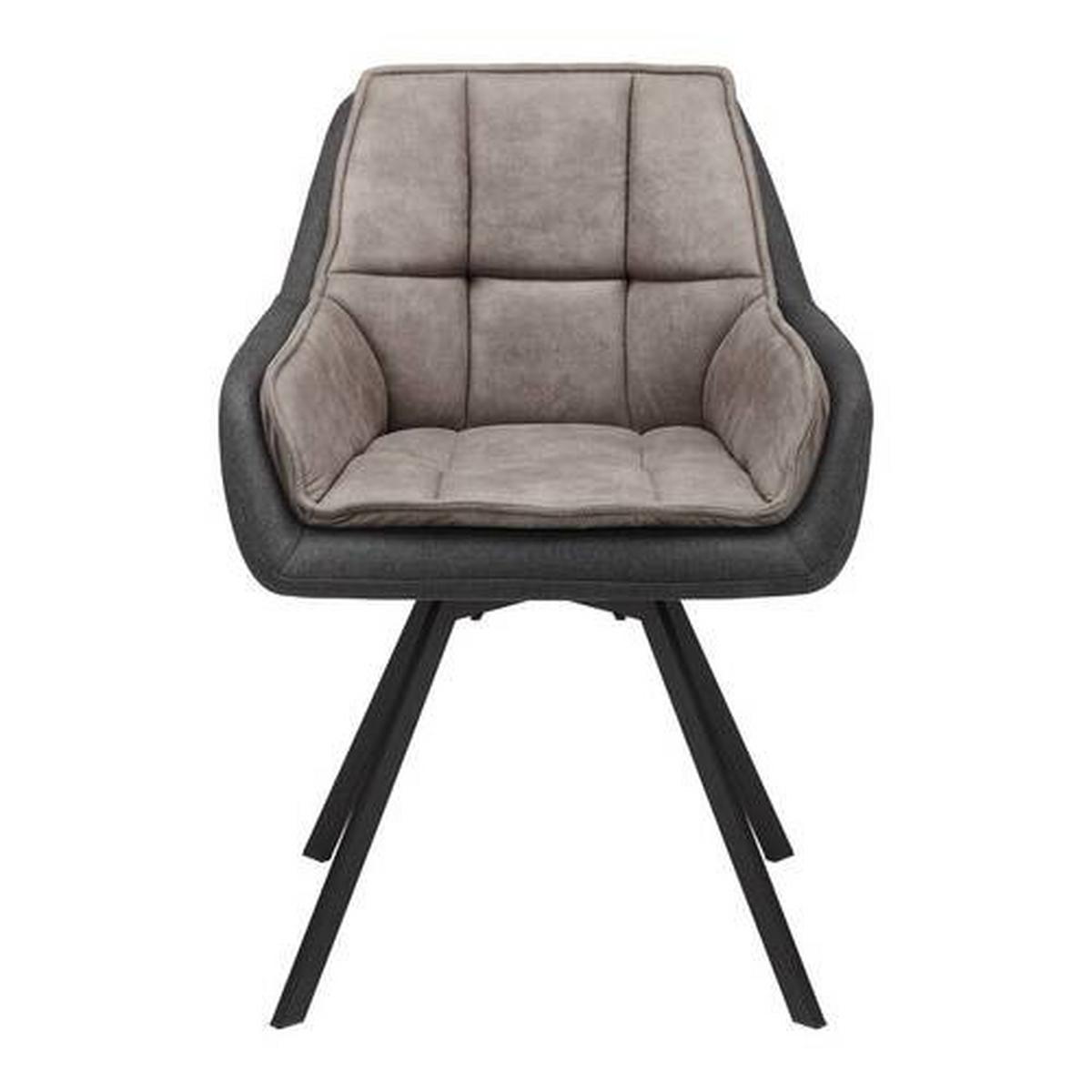 Stolička s podrúčkami BILLY tmavosivá - čierna/sivá, Modern, kov/textil (62/85/62cm) - P & B