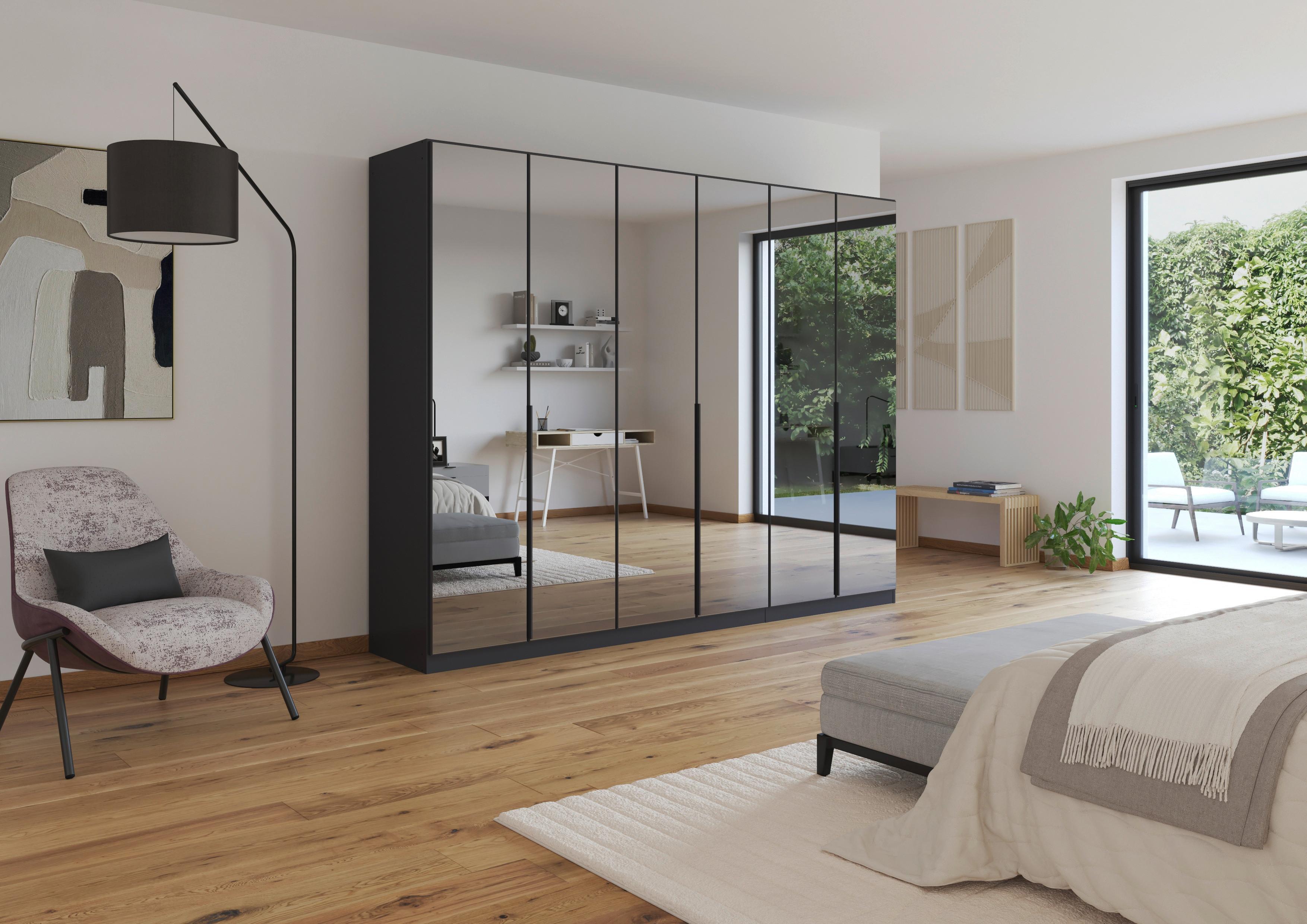 Drehtürenschrank Skyla Grau/Glas B: 271 cm - Grau, MODERN, Holzwerkstoff (271/210/54cm) - Rauch Möbel