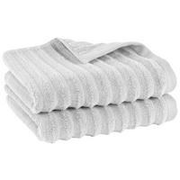 HANDTUCHSET Welle 2er Set Hellgrau - Basics (50/100cm)