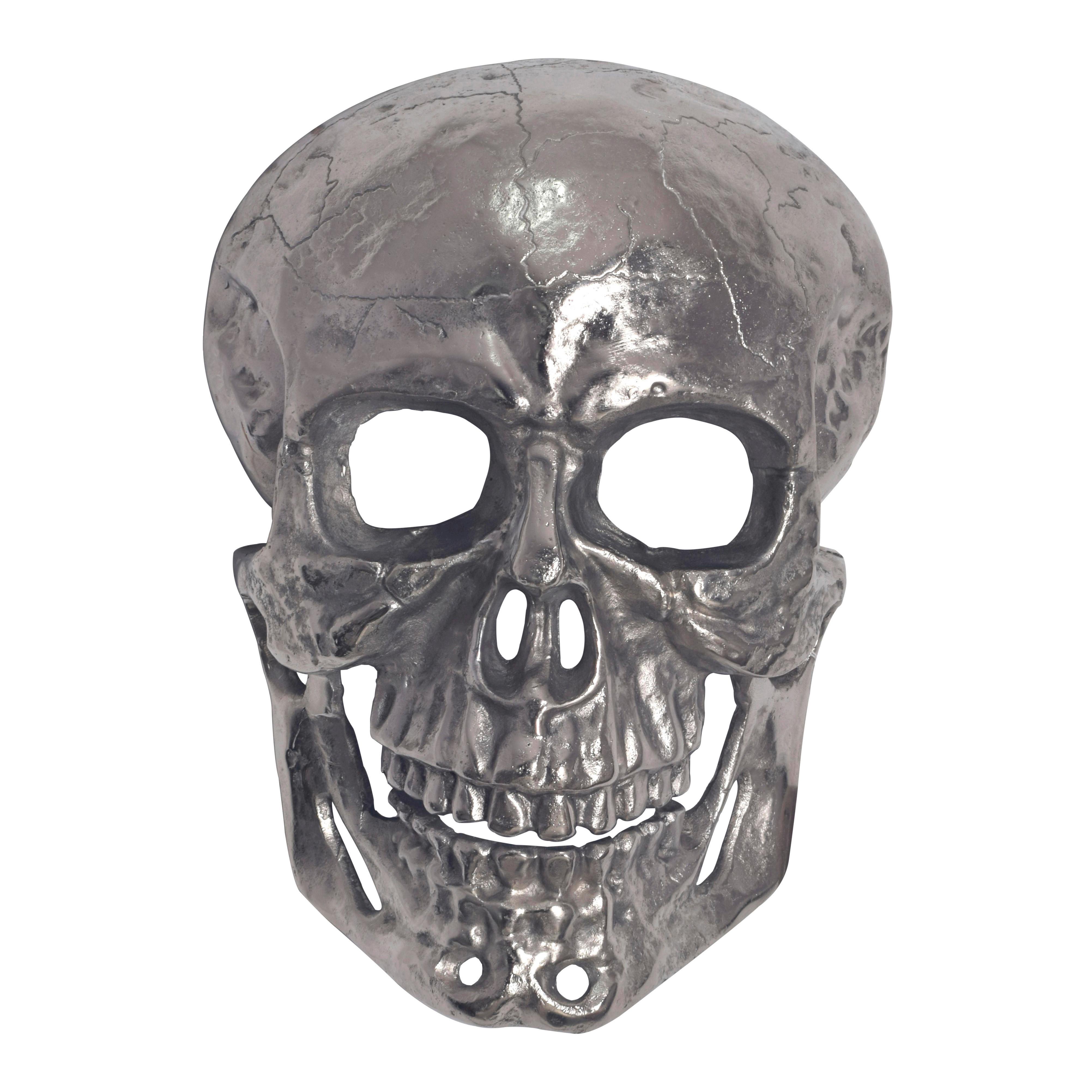 Wanddeko Schädel Silberfarben B: 30 Cm - Silberfarben, Design, Metall (30/41/15,5cm) - Livetastic