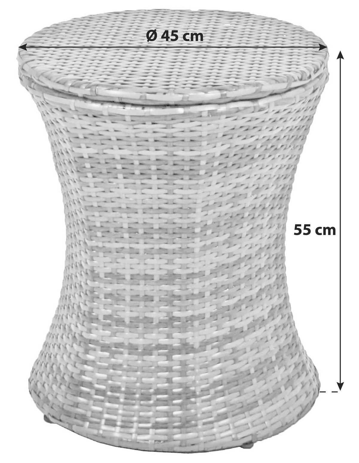 Gartentisch mit Getränkekühler Mumbai Kunststoff/Metall ⌀45cm - Dunkelgrau/Schwarz, Basics, Kunststoff/Metall (45/55/45cm) - Gardenson