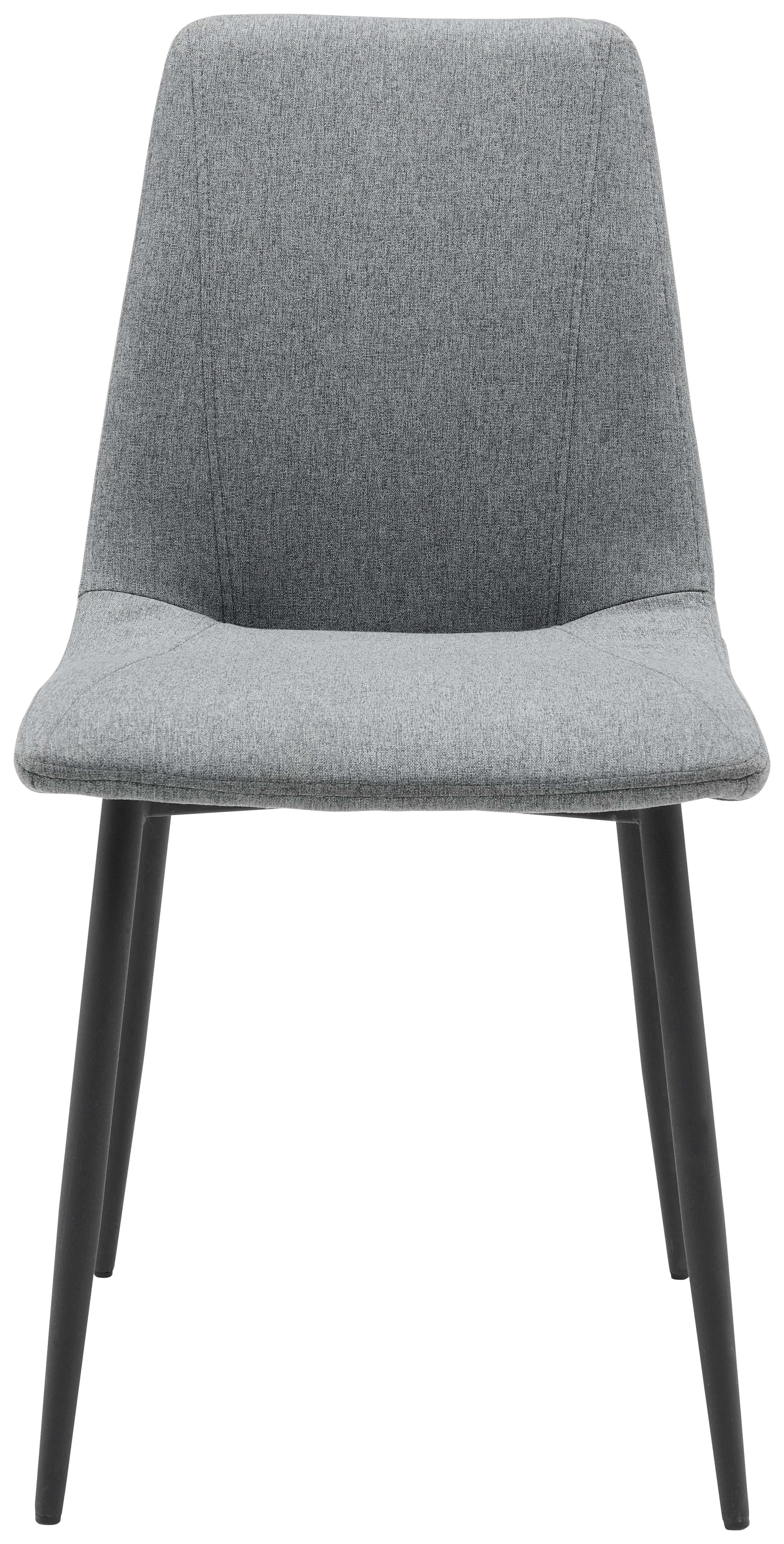 Polsterstuhl Viola Grau Gepolstert - Schwarz/Grau, KONVENTIONELL, Holz/Textil (45/89/56cm)