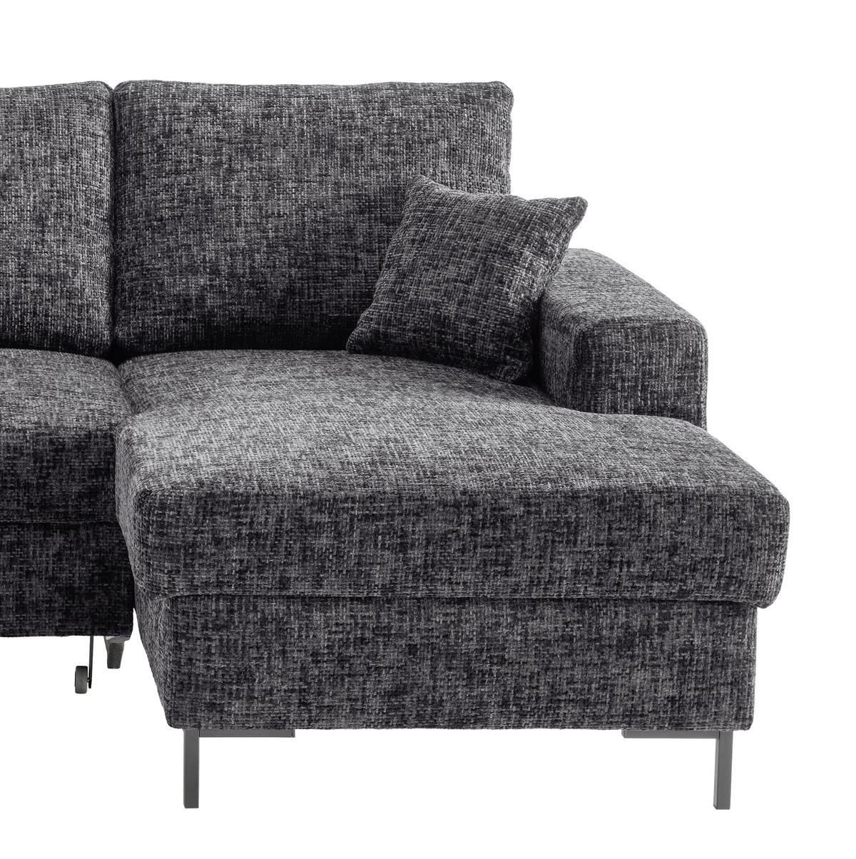 Eckschlafsofa Zona, Schwarz S: 237x143 Cm - Schwarz, KONVENTIONELL, Textil (237/143cm) - Livetastic