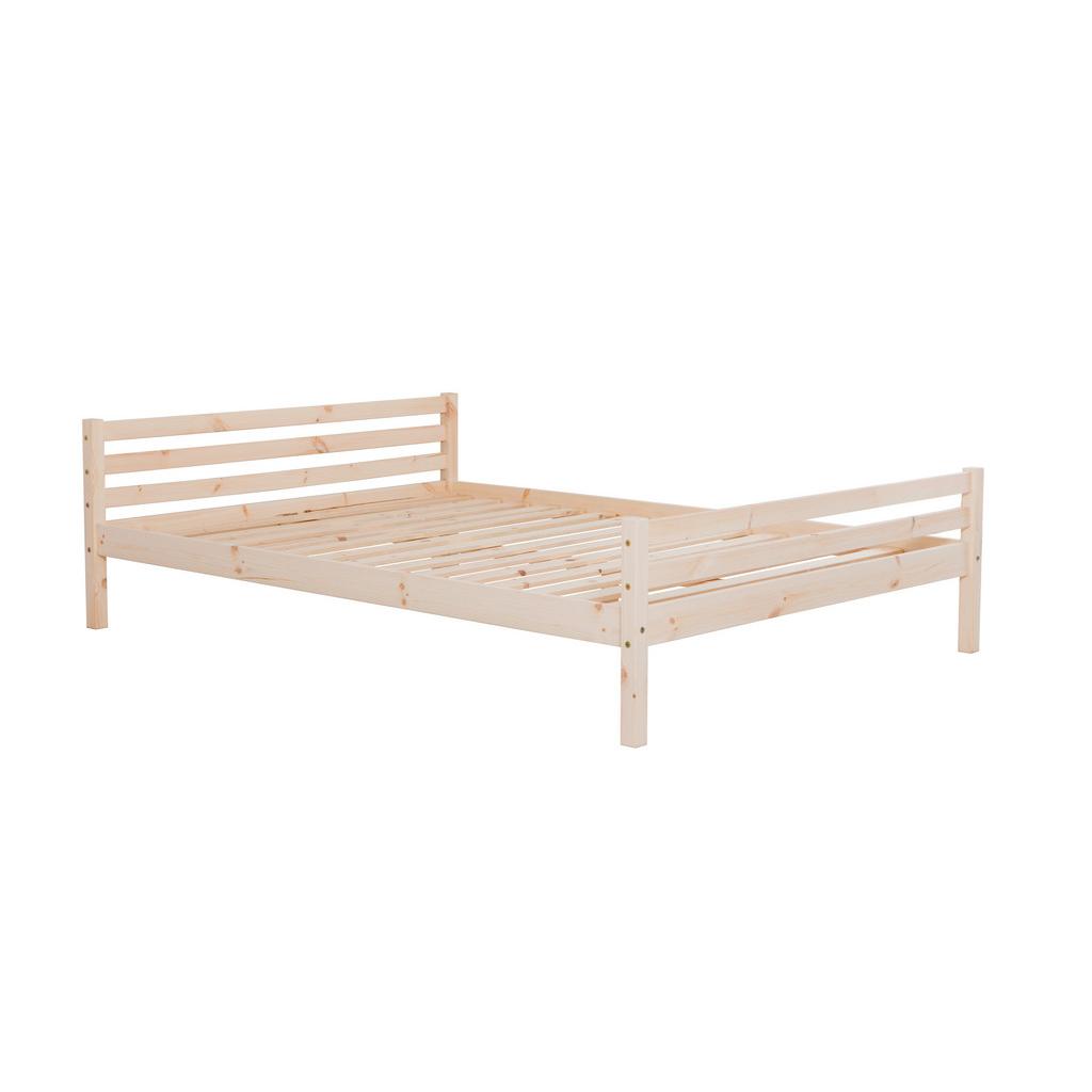 Bett Echtholz massiv 140x200 Nadine, Kiefer Natur