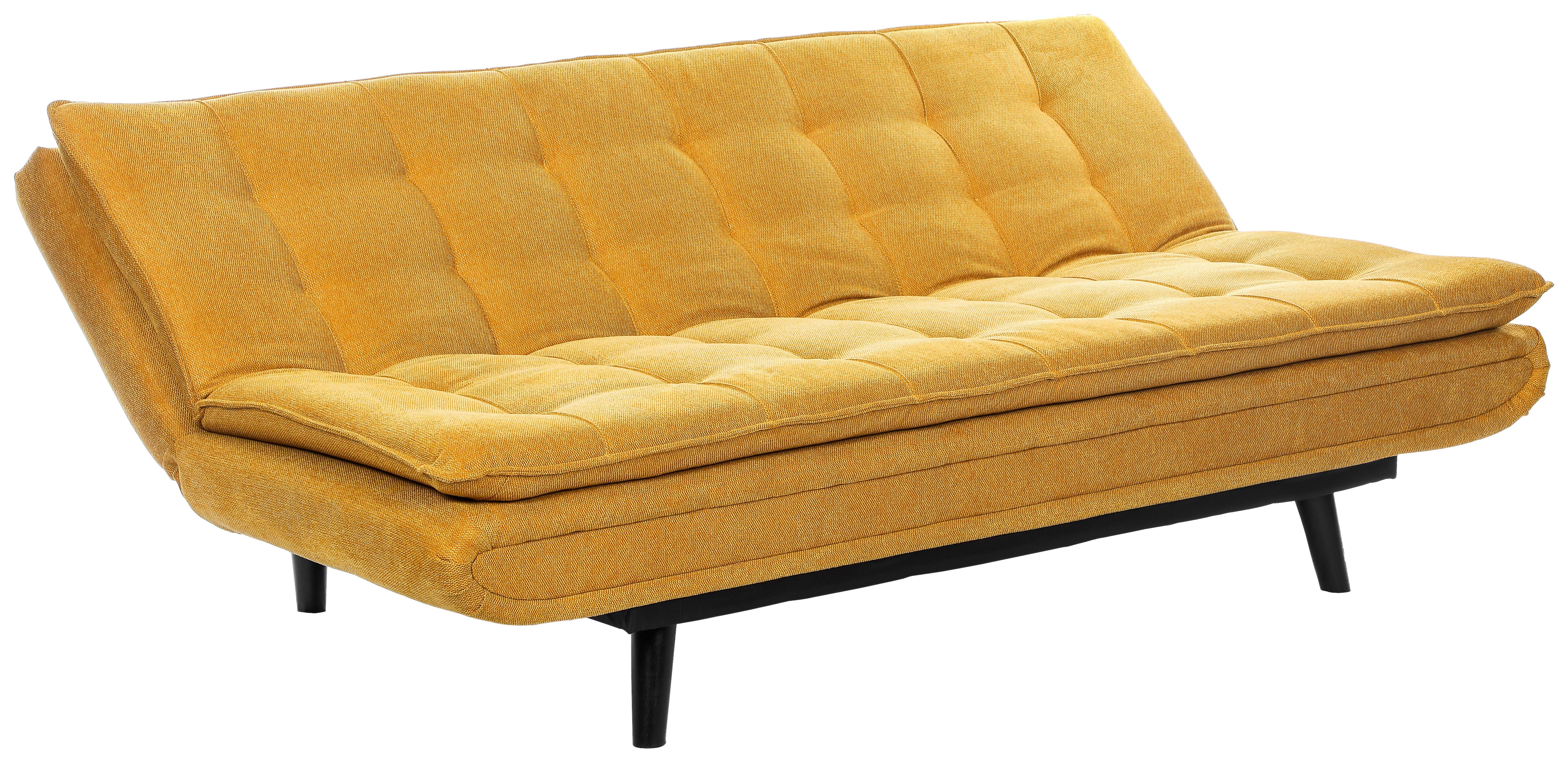 Rozkladacia pohovka SUN, žltá, sklopná, max. 360 kg - čierna/žltá, Modern, drevo/textil (190/83/93cm) - Mömax