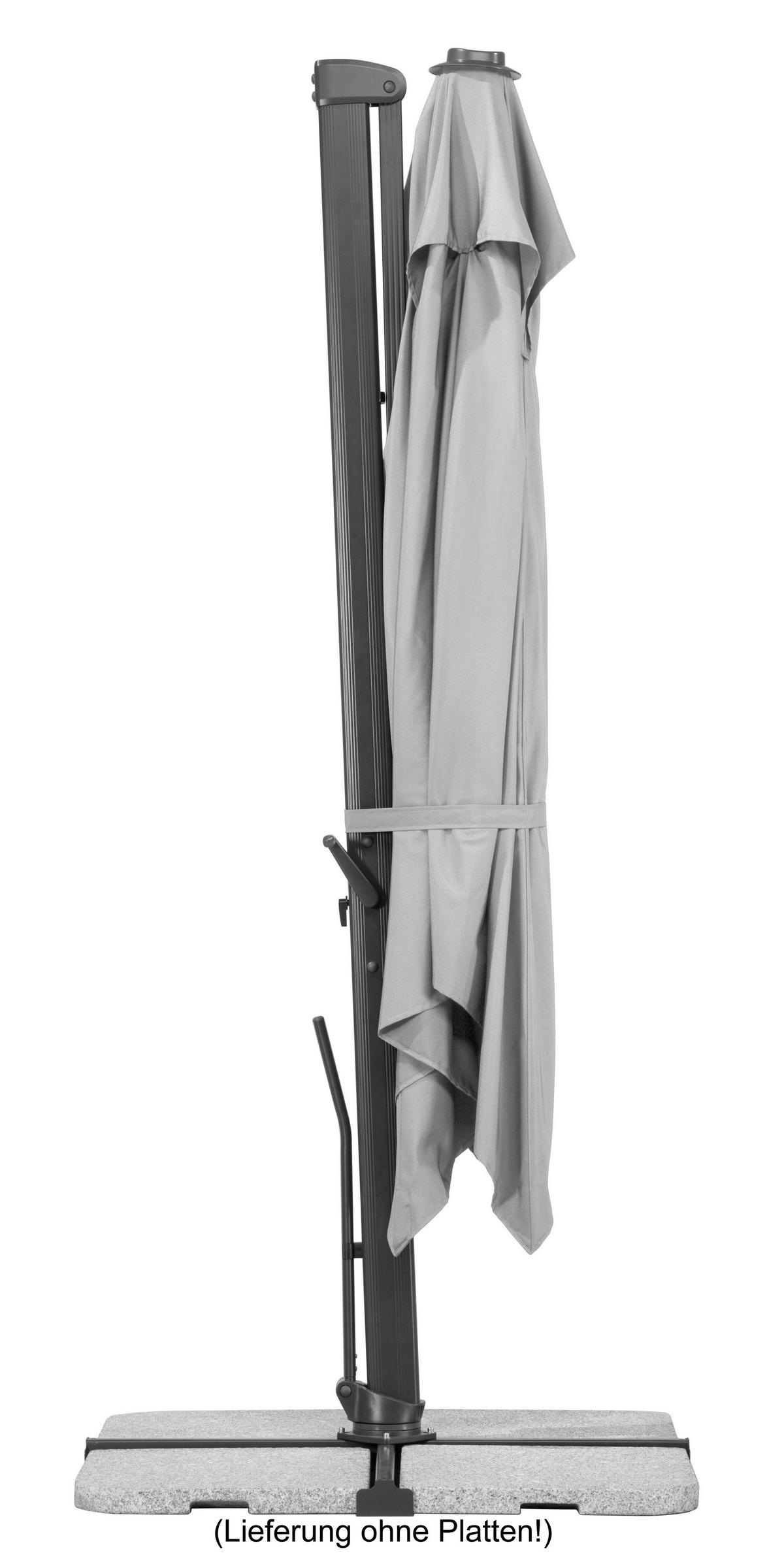 Ampelschirm Rhodos Smart BxHxT: 360x253x300 cm Silbergrau - Anthrazit/Hellgrau, Basics, Textil/Metall (360/253/300cm) - Schneider