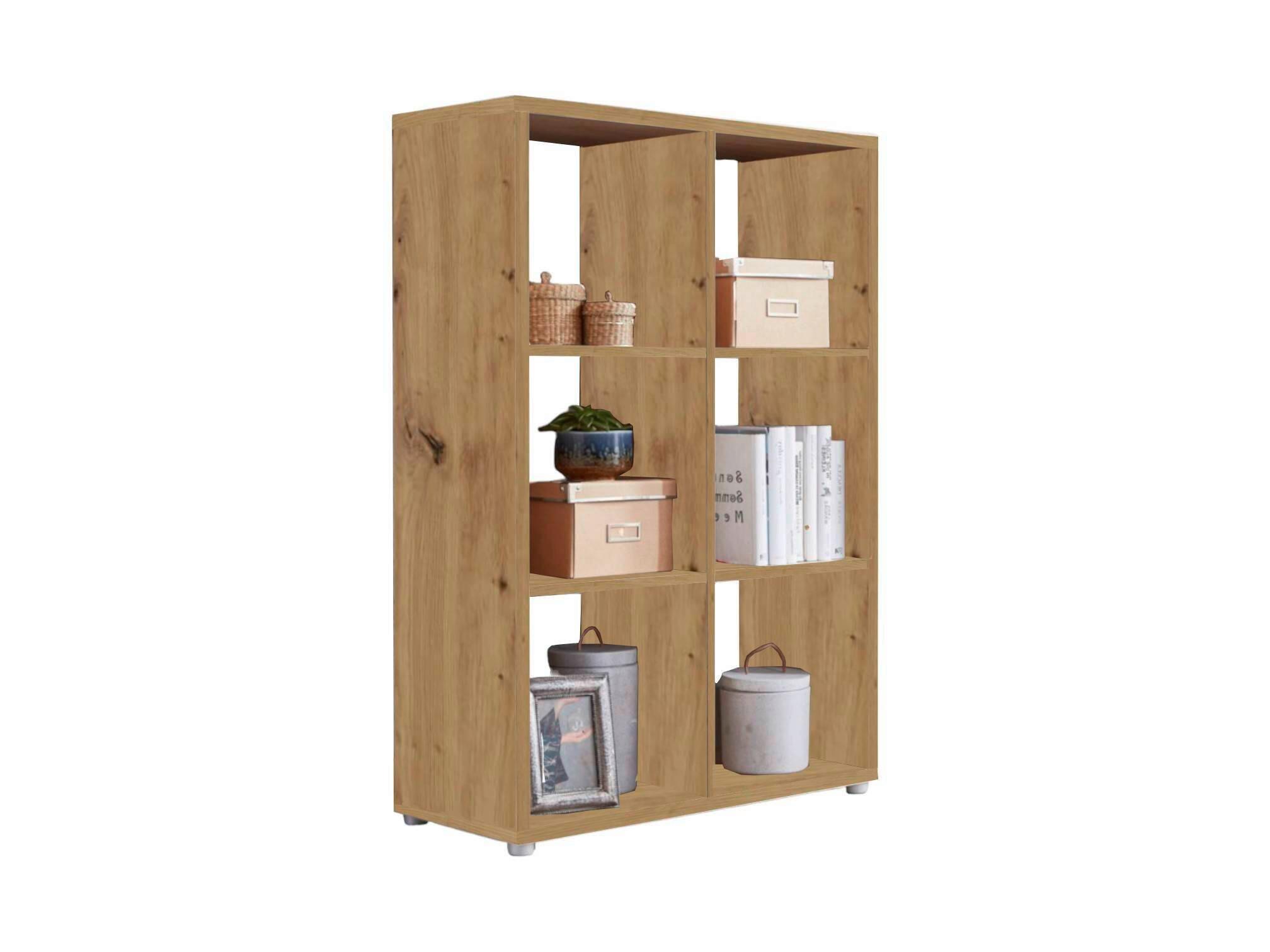 AKTENREGAL Nizza Eiche Dekor B: 72cm - Silberfarben/Eiche Artisan, MODERN, Holzwerkstoff (72/108,5/33cm) - MID.YOU
