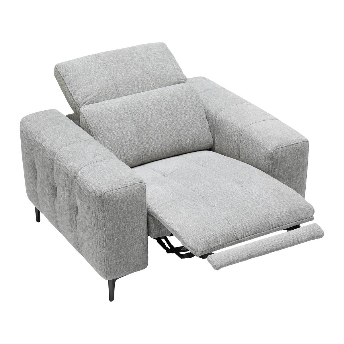 Kreslo ALVARO, sivý zamat, relax.funkcia - sivá/tmavosivá, Modern, kov/drevo (115/79/109cm) - Mömax