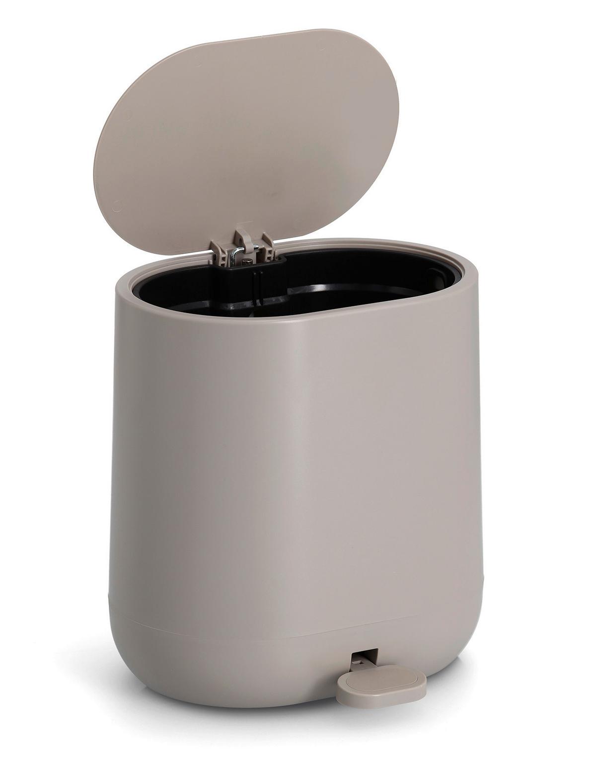 BAD-ACCESSOIRE-SET Kunststoff, Greige, 4--Teilig. - Greige, Basics, Kunststoff (50/35/35cm) - Zeller Present