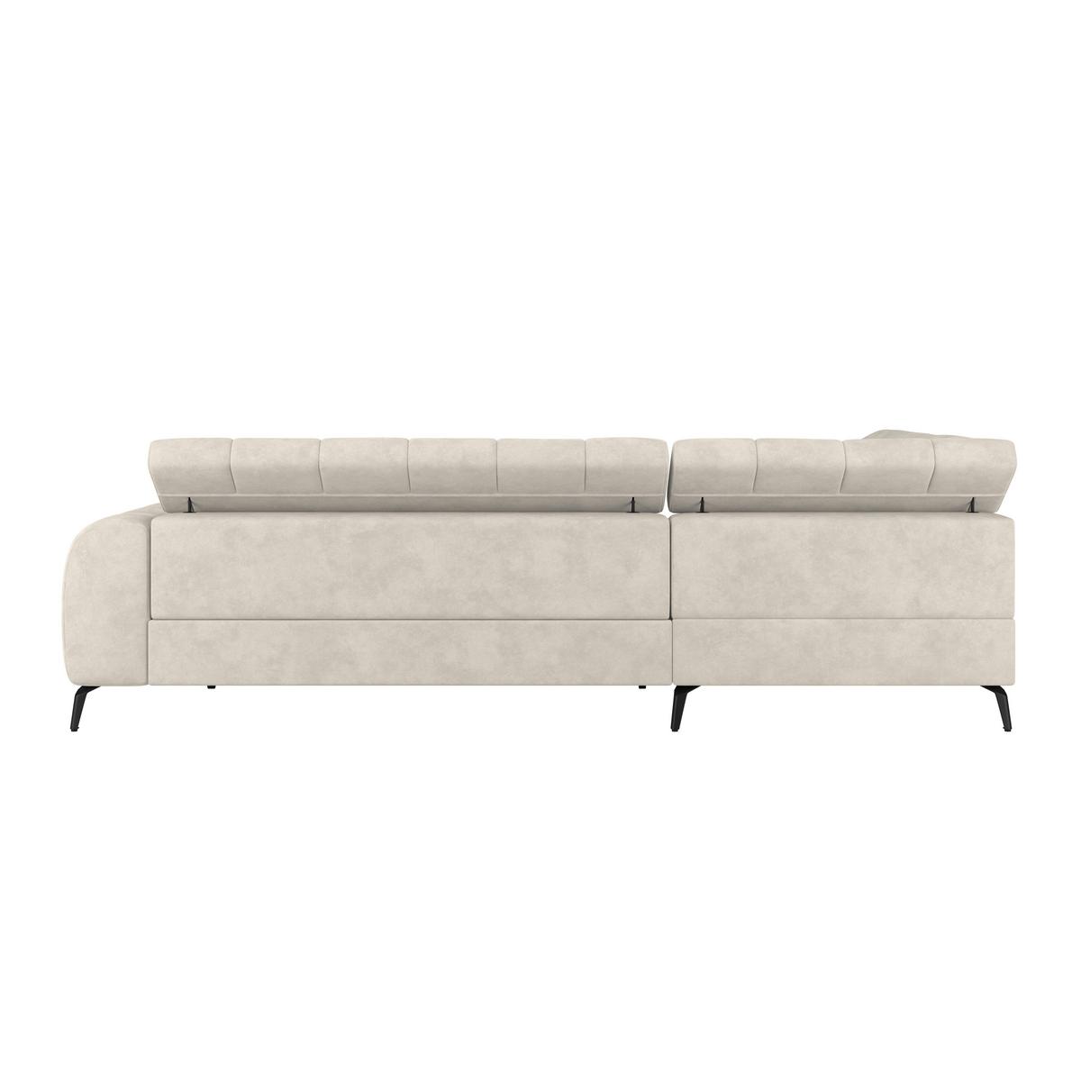 Ecksofa Mit Schlaffunktion & Bettkasten Volf Cremefarben - Creme/Schwarz, Trend, Kunststoff/Textil (203/261cm)