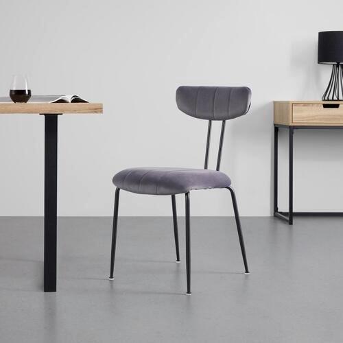 Jídelní židle TYLOR šedá - černá/tmavě šedá, Moderní, kov/textil (45/85/58cm) - Modern Living