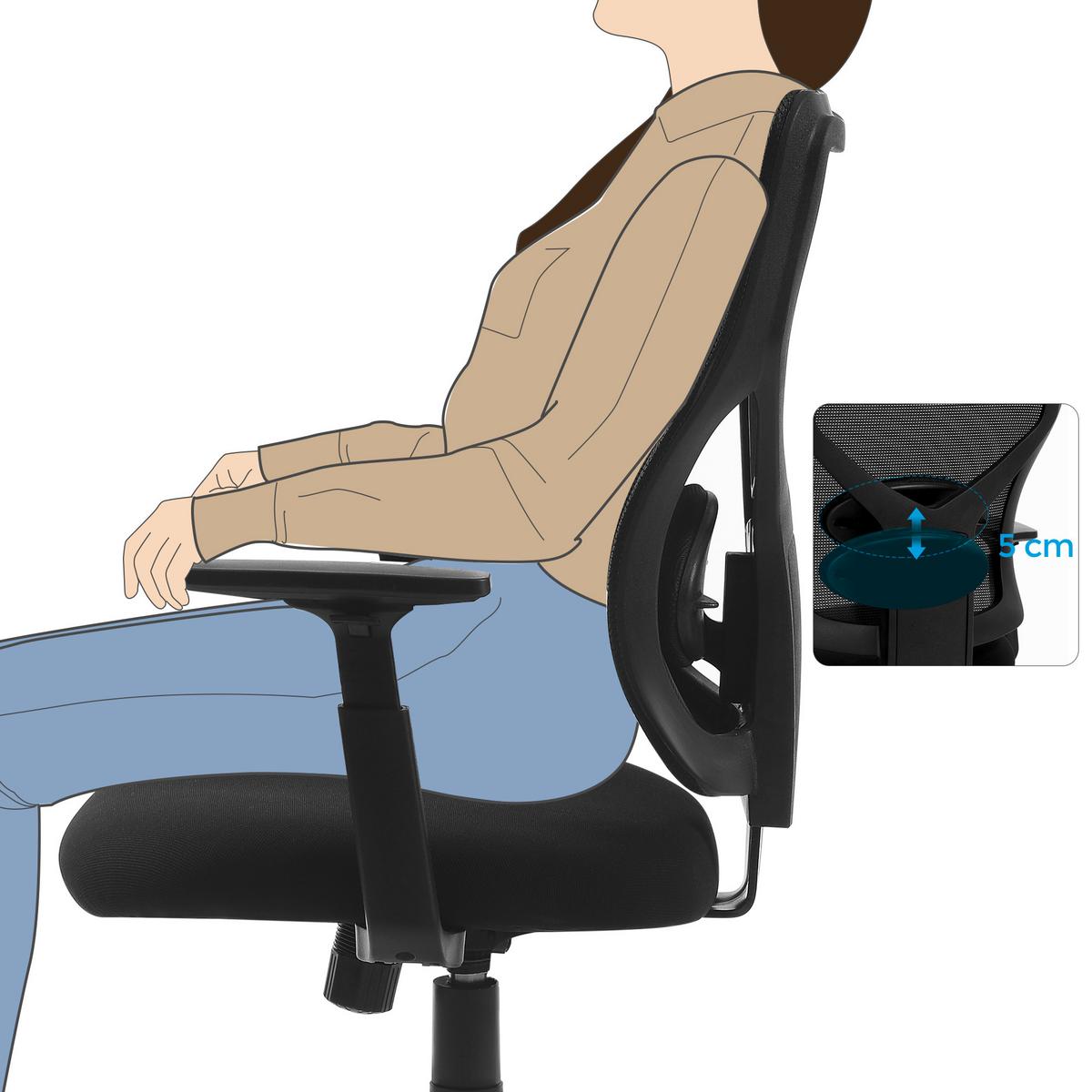 Drehstuhl mit Armlehnen Schwarz, Bis 120 Kg - Schwarz, Basics, Kunststoff/Textil (68/100-112,5/65cm) - Boxxx